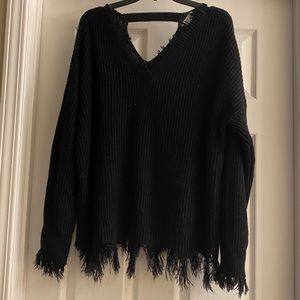 Plus Distressed sweater
